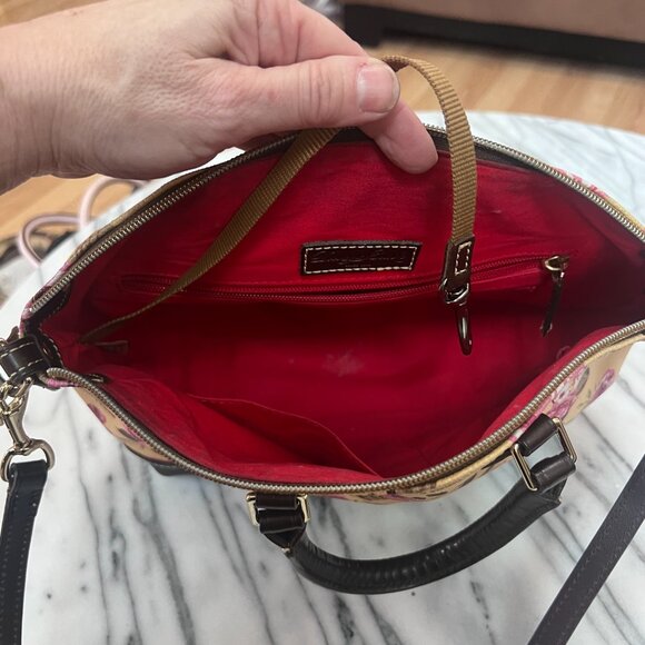 Dooney and Bourke Cabbage Rose Satchel Handbag with Shoulder strap - Picture 9 of 11